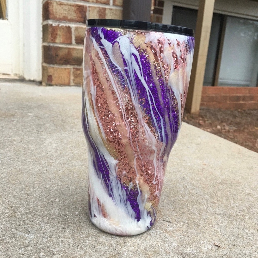 GORGEOUS Purple and Rose Gold Insulated 30 Tumbler